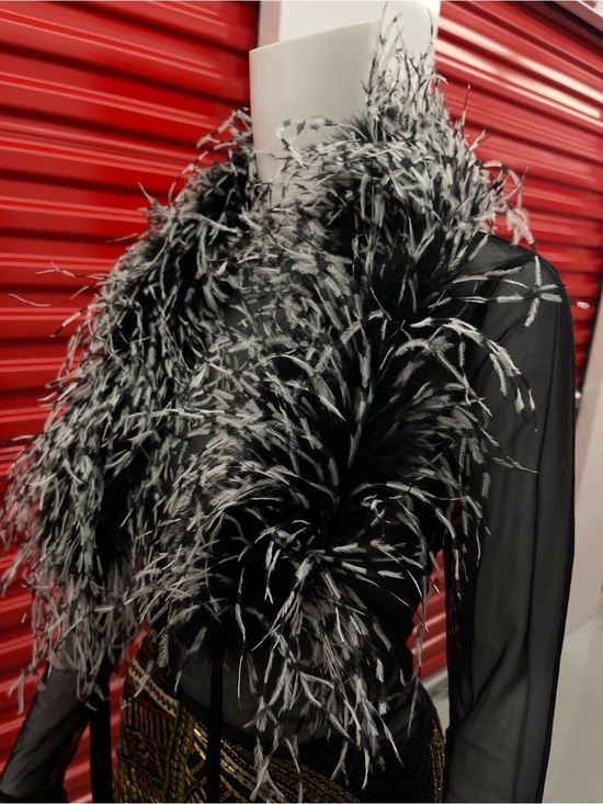 Accessories - Black And White Vintage High Ed Ostrich Feather Boa